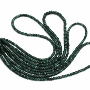 ลูกปัดพลอยสีเขียวมรกตธรรมชาติแบบพรีเมี่ยม16นิ้วรูปทรงกลมเรียบ3-6มม. เครื่องประดับสร้อยคอทำ - Product Image 2