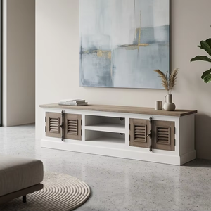 Mueble para TV Luna Ero - Estilo Escandinavo Contemporáneo, Madera de Teca Sólida Ecológica, para Dormitorio, Apartamento, Sala de Estar - Product Image 1