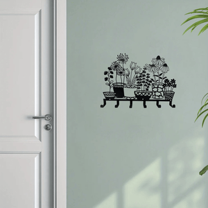 CIFbuy Appendiabiti da Parete a 6 Ganci Design Vaso con Portachiavi, Decorazione per la Casa, Compatibile con Servizio di Ritiro Temu su TikTok - Product Image 3