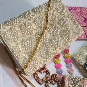 Bolso de mano bordado con lentejuelas, multicolor, con patrón de cuentas, estilo étnico, para fiestas, con correa de cadena, para bodas, festivales, bolso de hombro. - Product Image 5