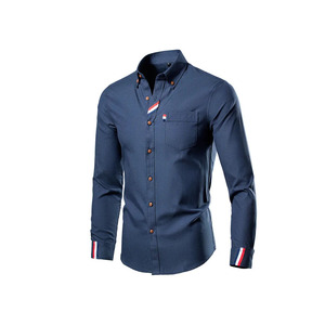 <b>Mens</b> Button Down <b>Shirt</b> Premium <b>Chambray</b> Casual Fashion <b>Shirt</b> Breathable Comfortable Factory Direct Supply - Product Image 5