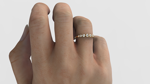 18K Gold Seven Graduated Round Brilliant Cut Diamond <b>Ring</b> Half Eternity Band <b>Stacking</b> Wedding <b>Ring</b> Fine Jewelry for Women - Product Image 6