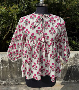 Tunique élégante en coton imprimé, col rond, mini-robe pour femmes, vêtements décontractés d'été - Product Image 2