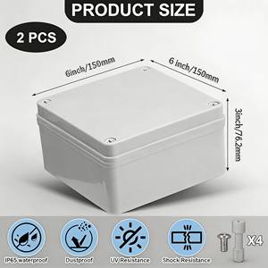 Boîtier de jonction électrique OEM PC/ABS étanche IP66 moulé par injection, dimensions externes 150x150x76.2mm, modèle JBX-002 - Product Image 5