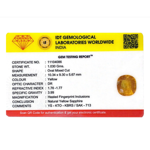 Premium 5.15 Carat Yellow Sapphire Oval Cut Loose Gemstone for Fine Jewelry - Product Image 4