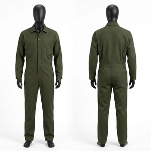 Overol de Trabajo de Sarga de Algodón con Certificación CE para Hombre, Color Verde Oliva, Uniforme de Seguridad Industrial de Secado Rápido con Estampado en Relieve - Product Image 1