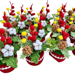 Handmade Crochet <b>Christmas</b> Decor Vietnam Supplier Potted Tree Snowman Santa <b>Candy</b> <b>Cane</b> Holiday Table Display Wholesale Bulk - Product Image 6