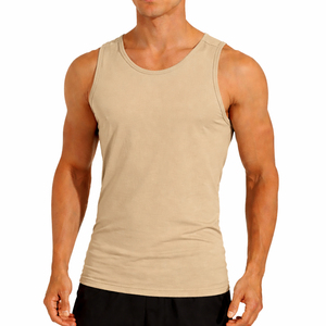 Men's <b>Green</b> Sleeveless O-Neck <b>Tank</b> <b>Top</b> Breathable Knitted Solid Color Casual Style 100% Polyester - Product Image 5