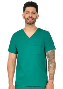 Conjunto de Uniformes Médicos Multicolor, Estilo Jogger, Top de Manga Corta con Cuello en V y Pantalones con Bolsillos - Product Image 3