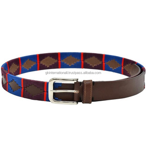 Cinturón deportivo personalizado para hombre, correa de cuero genuino con estampado, estilo Polo, bordado, para montar en bici, ecuestre, Argentina, disponible en todas las tallas - Product Image 4