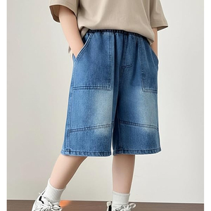 Wholesale Acid Wash Denim Jorts Unisex Loose Fit Streetwear Vintage Cotton <b>Shorts</b> Supplier - Product Image 3