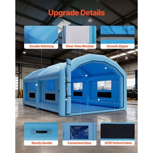 Cabina di Verniciatura Gonfiabile 32.81 X 19.69 X 13.12 ft con Soffiatori da 950W 1100W e Sistema di Filtraggio dell'Aria per Verniciatura Auto per Uso Esterno - Product Image 6