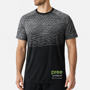 Camiseta Deportiva Técnica para Hombre, Tejido Transpirable de Secado Rápido, 100% Poliéster, Sin Costuras, para Pickleball, Verano, Fabricación OEM ODM - Product Image 1