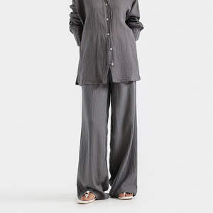 Pantalon de jogging évasé pour femme de haute qualité, style streetwear confortable, devant plat, taille XL, idéal pour l'hiver - Product Image 1