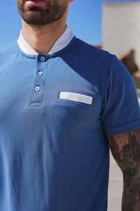 Blue Summer Casual Breathable Satin Men's Crew Neck <b>Knitted</b> Short <b>Set</b> Custom Brand - Product Image 5