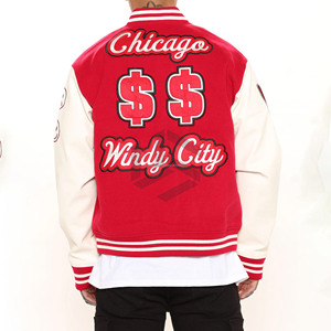 Varsity Letterman Plus Size Bomber Jackets High Quality Wool Men's Outdoor Wind Resistant Street Wear College Basket Ball Jacket - Product Image 2