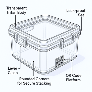 Conteneur de stockage scellé à haute transparence pour échantillons chimiques de laboratoire, pour la conservation à basse température - Product Image 2