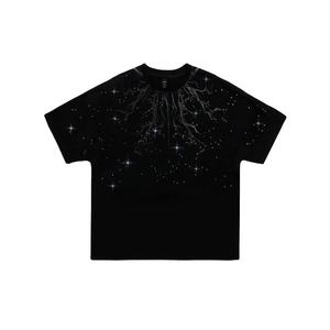 T-shirts pour hommes avec motif d'arbre abstrait, strass, 100% coton, surdimensionnés, streetwear, personnalisables, imprimés sur toute la surface, jersey lourd - Product Image 1