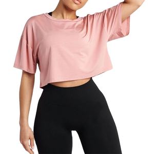 Camiseta corta de alta calidad para mujer, camiseta transpirable de algodón con patrón sólido, tela de punto con estampado Digital - Product Image 6