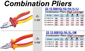 Alicates combinados aislados VDE 1000V de alta resistencia con mango 2K - Product Image 4