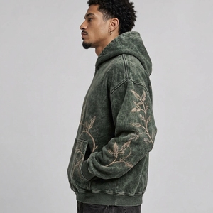 Sudadera con capucha bordada para hombre moderno, combina comodidad, calidez, tela suave y bordados finos para uso casual y actividades diarias. - Product Image 2