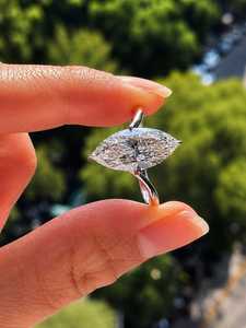 2CT Marquise Cut Moissanite Curve Band <b>Solitaire</b> <b>Ring</b> Original 925 <b>Silver</b> Engagement Wedding Party Wishes For Partners - Product Image 2