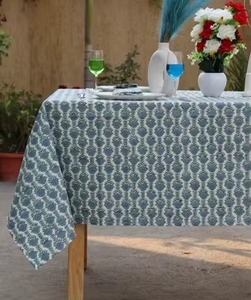 Vintage Cotton Block Print <b>Table</b> Cloth Boho Farmhouse <b>Decor</b> <b>Wedding</b> <b>Table</b> <b>Top</b> Cover for Kitchen Dining <b>Wedding</b> Tablecloth - Product Image 2