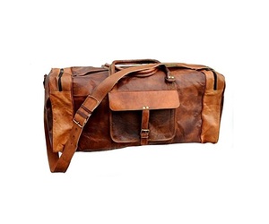 Hot Selling 24 Inch Genuine Leather Eco-Friendly Spacious Duffel <b>Bag</b> Multi-Purpose <b>Overnight</b> Weekender Gym Sports Travel - Product Image 5