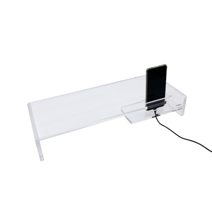 Clear <b>Acrylic</b> <b>Monitor</b> <b>Stand</b>: The Perfect Ergonomic Solution for Organizing Your Desktop and Boosting Productivity - Product Image 1