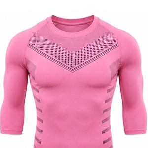 T-shirt de sport pour homme, entraînement fitness, séchage rapide, extensible, respirant, vêtements de sport, logo personnalisé pour hommes actifs, vente en gros - Product Image 5