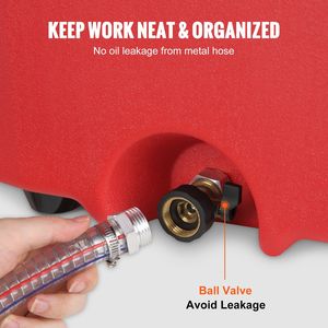 Carrello carburante portatile da 16 galloni 7.8 L/min pompa a mano ruote in gomma serbatoio di stoccaggio per macchine Diesel benzina olio falciatrici auto - Product Image 5