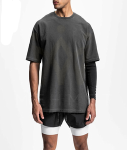 T-shirt unisexe en satin 100 % coton, manches longues, coupe oversize, grammage lourd, personnalisable avec logo 3D en mousse, vente en gros - Product Image 1