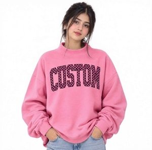 Sudadera Oversize de Cuello Alto para Mujer, Ligera de Forro Polar, Hombros Caídos, Dobladillo Acanalado, Ajuste Relajado - Proveedor - Product Image 1