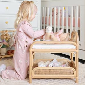 Tables à langer pour poupées miniatures, jouets pas chers pour enfants, vente en gros de tables à langer en rotin pour poupées - Product Image 5