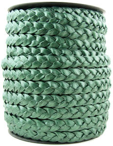 Cordons plats tressés en cuir véritable 100% pur, 5mm/10mm, couleur métallique brillante, pour la création de bijoux, bracelets et colliers. - Product Image 2