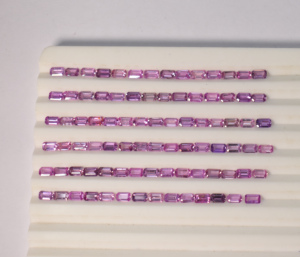 Lote de piedras preciosas de zafiro rosa natural con corte octogonal, pequeñas, calibradas, sueltas, para la elaboración de joyas. - Product Image 1