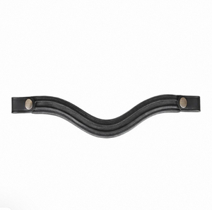 Frontalera de cuero acolchada con canal vacío y cierre de botón a presión para caballo, accesorio para brida inglesa - Product Image 5