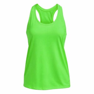 Women's Solid Green Breathable Knitted Tank Top Sporty Style Regular Length 100% Polyester - Product Image 1