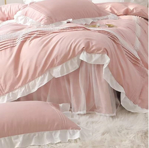 High Quality <b>Bedding</b> Sets Embroidered Pink Duvet <b>Bedding</b> Set in Vietnam - Product Image 2