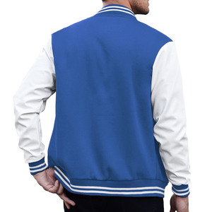 New Generation Varsity Jacket Men Retro Campus Style Wool <b>Blend</b> Jacket PU Leather Sleeve Personalized Branding Production - Product Image 2