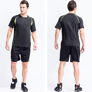 Men's Black Short Sleeve Athletic <b>T</b>-<b>Shirt</b> Neon Green Trim Quick Dry Player Name Front Logo <b>Polyester</b> Crew Neck Sport Wear Summer - Product Image 1