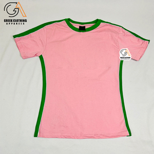 Camiseta Alpha Kapa de Alta Calidad 100% Algodón, Corte Holgado Informal, Diseño Griego, Tejido Sólido, Transpirable, Ecológica - Product Image 2