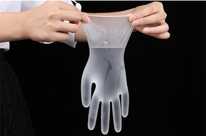 <b>Powder</b> Free Medium and Large Clear Exam PVC Disposable Vinyl Gloves 24CM Smooth <b>Texture</b> General Purpose - Product Image 3