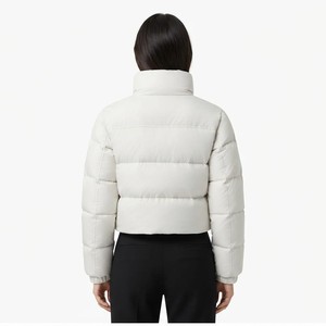 <b>Women's</b> Cropped <b>Waterproof</b> <b>Padded</b> <b>Jacket</b> Winter Warm Quilted Coat Stand Collar Custom Logo Wholesale Manufacturer - Product Image 3