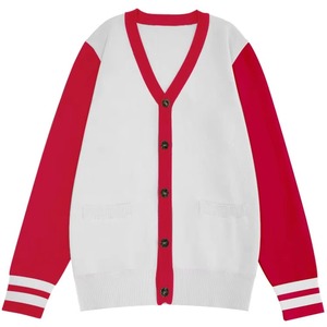 Wholesaler USA Style Cardigan Add Custom Logos On Unisex Acrylic Cardigans Sweaters Embroidery Letters Knit Sorority Fraternity - Product Image 2