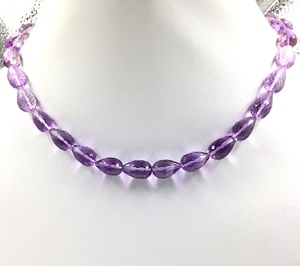 220.00 Carats Pink Amethyst Faceted Drops Beads Necklace Natural Pink Amethyst Faceted Drops <b>Top</b> Quality For Fine Jewelry - Product Image 1