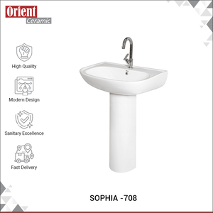 Lavabo de Pedestal Blanco de Diseño de Lujo, Hecho en India, de la Mejor Calidad y Precio Razonable, para Compradores Serios - Product Image 2