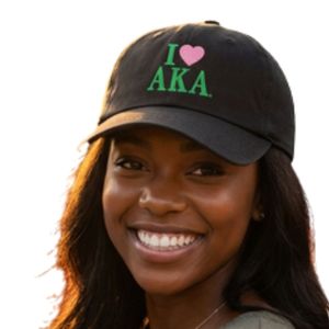 AKA I Love Hat Black Adjustable Cotton <b>Baseball</b> <b>Cap</b> with Embroidered Greek Sorority Headwear for Women Casual Wear - Product Image 4
