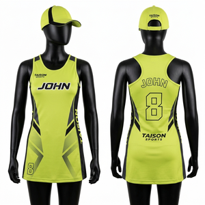 Uniforme de netball en polyester premium 160 GSM, design rouge et noir, respirant, logo personnalisé par sublimation - Product Image 3