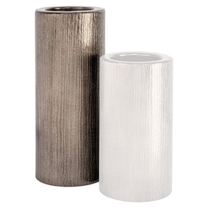Inner Glow Cylinder <b>Candle</b> <b>Holder</b> Textured Stainless Steel Durable Home Decoration 35cm <b>Tall</b> - Product Image 2